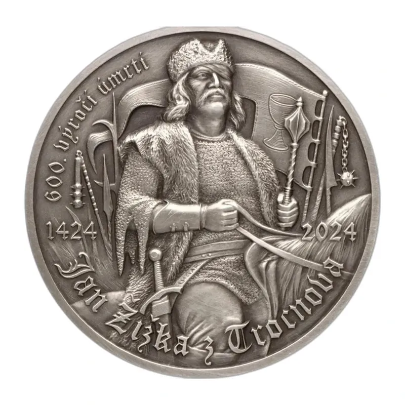 Ag 1 Oz, stříbrná medaile k 600. výr. úmrtí Jana Žižky, náklad: 500 kusů