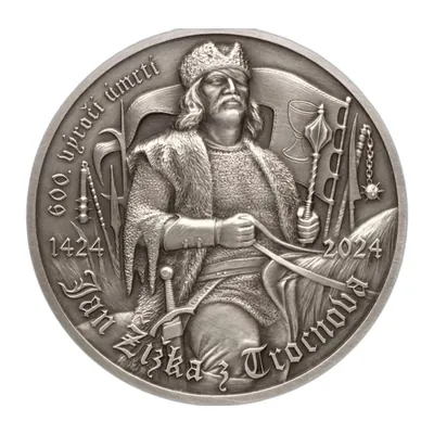 Ag 1 Oz, stříbrná medaile k 600. výr. úmrtí Jana Žižky, náklad: 500 kusů