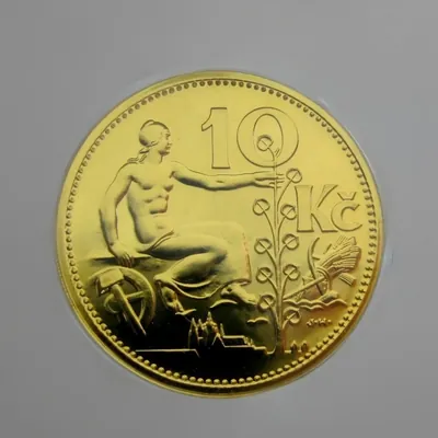 Zlatá replika mince 10 Kč 1933/2014, č. S 9 , náklad 9 kusů