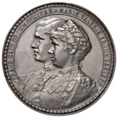 František Josef I., sňatek arcivévody Franze Salvatora a Marie Valerie, 1890, st