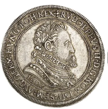 Rudolf II., tolar, 1602 Hall, AU55