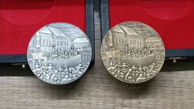 SADA Stříbrné a Mosazné medaile Poprava 27 Českých pánů v roce 1621