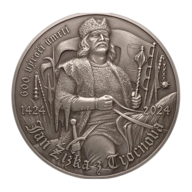 Ag 20 Oz, stříbrná medaile k 600. výr. úmrtí Jana Žižky, náklad: 50 kusů, č. 22